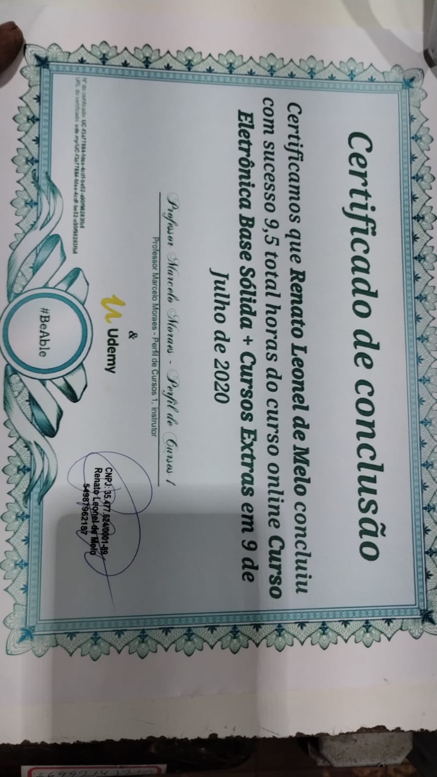 Certificado Eletrônica Base Sólida